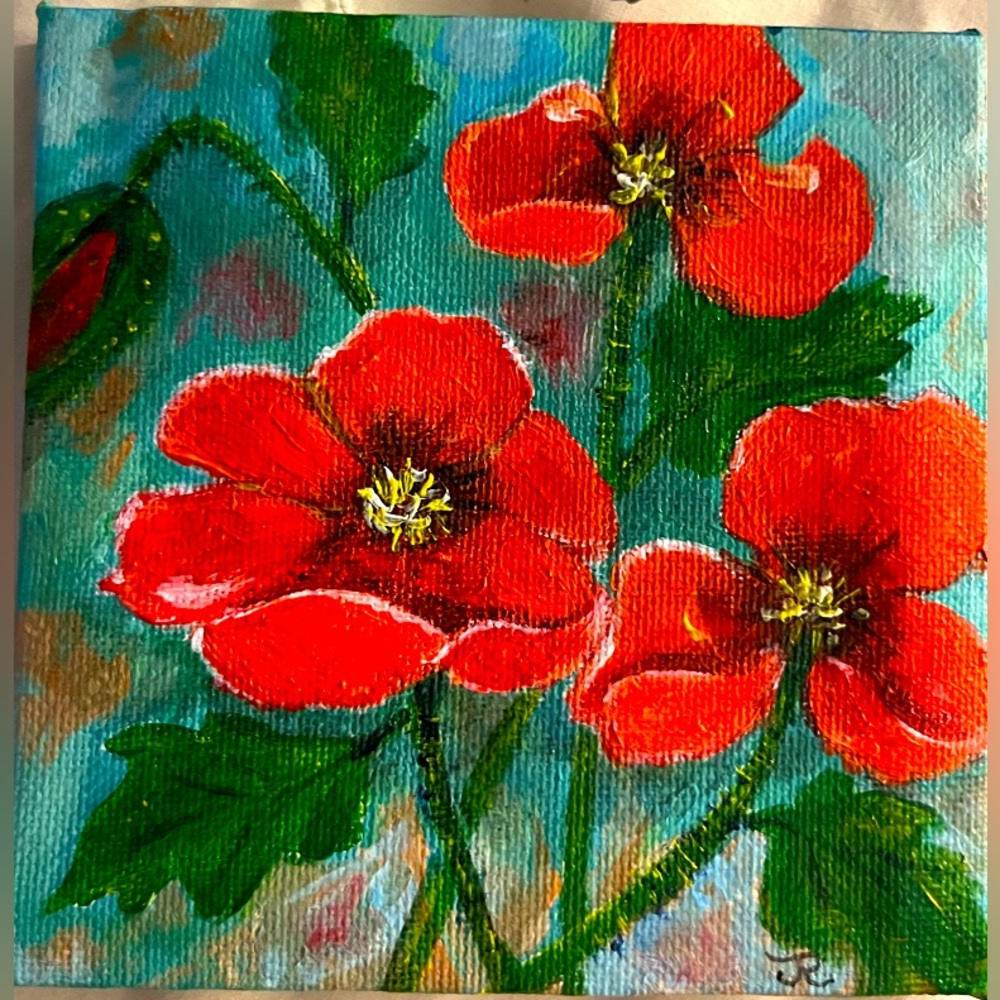Original mini 4x4” acrylic painting